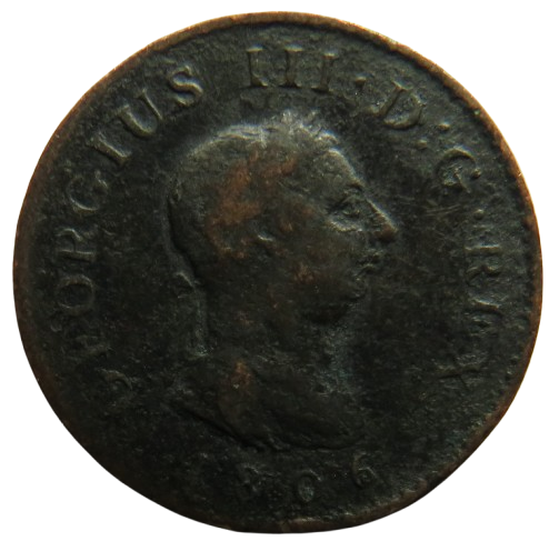 1806 King George III Farthing Coin - Great Britain