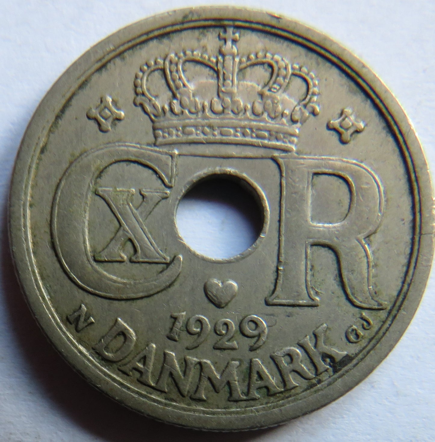 1929 Denmark 25 Ore Coin