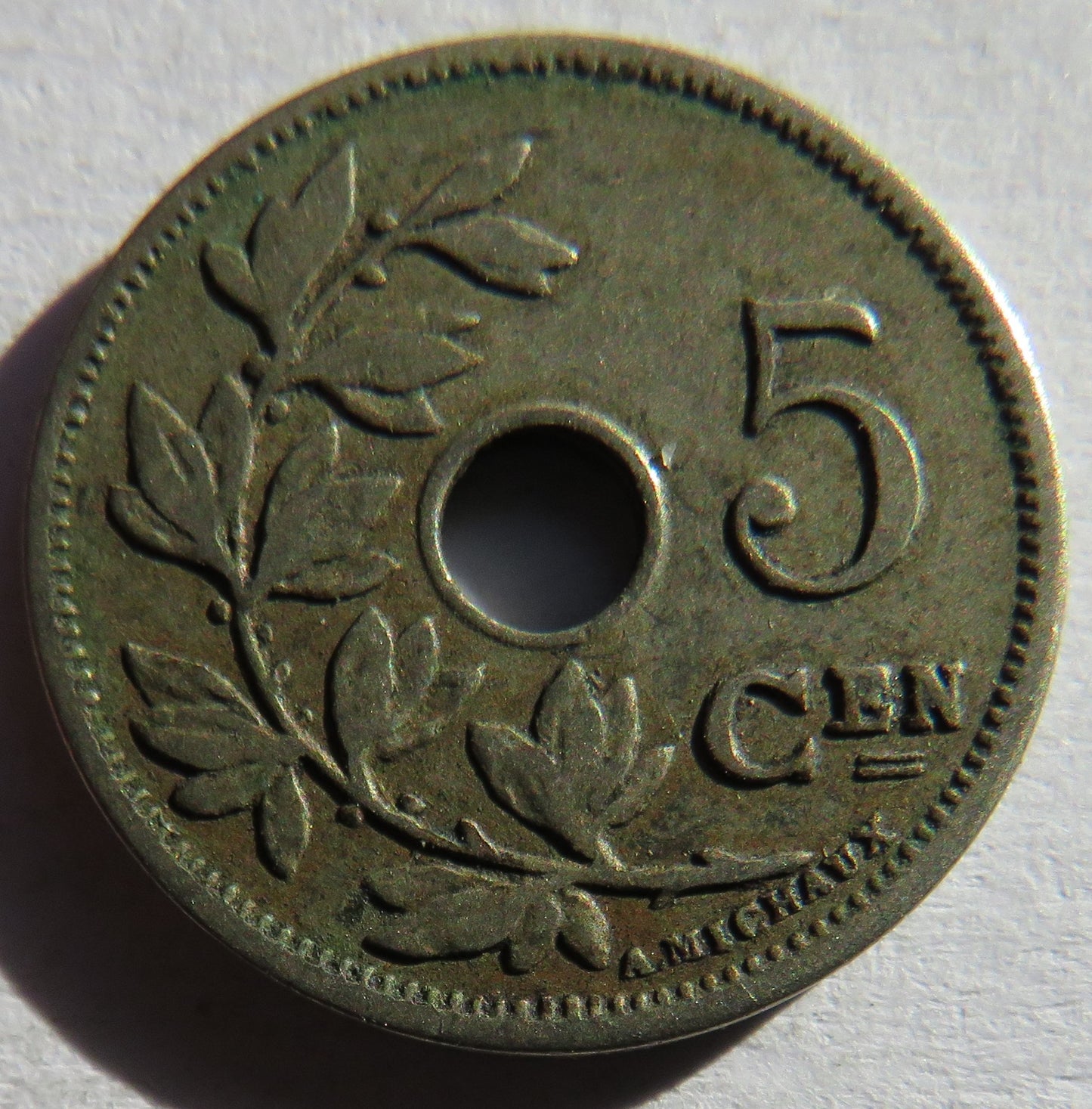 1904 Belgium 5 Centimes Coin