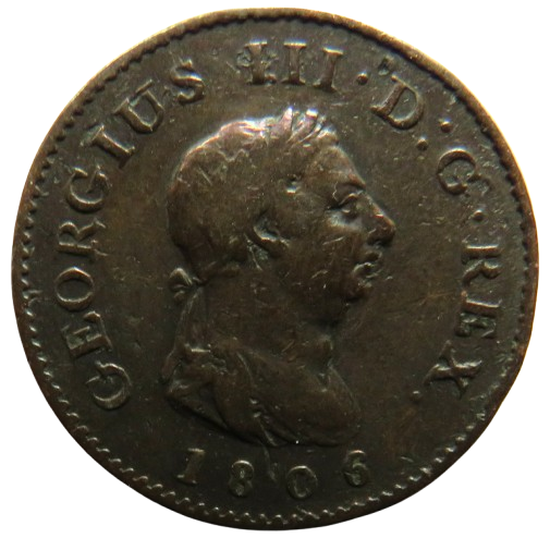 1806 King George III Farthing Coin - Great Britain