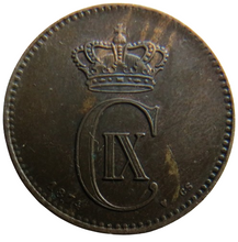 Load image into Gallery viewer, 1874 Demark 2 Ore Coin
