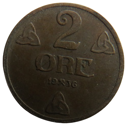 1936 Norway 2 Ore Coin