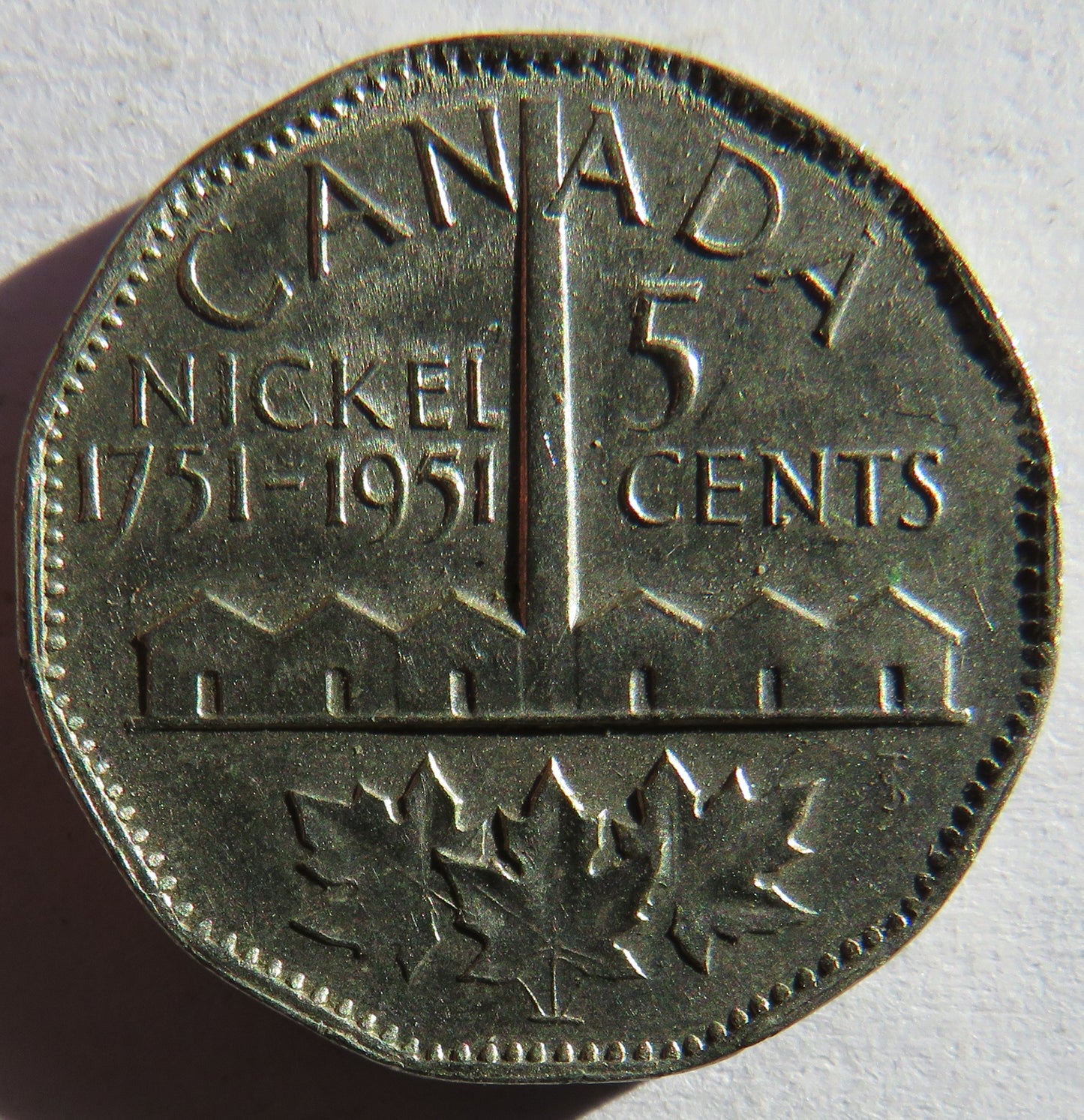 1951 King George VI Canada 5 Cents Coin