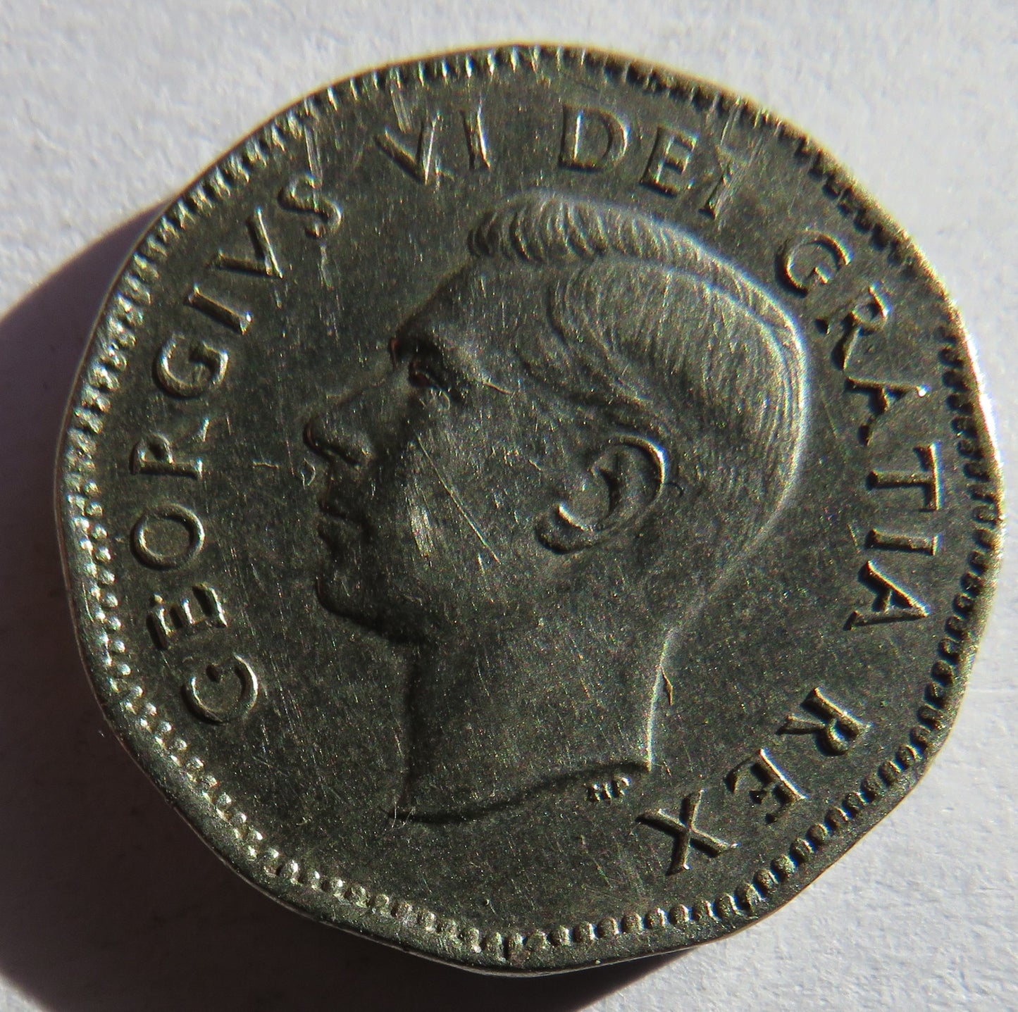 1951 King George VI Canada 5 Cents Coin