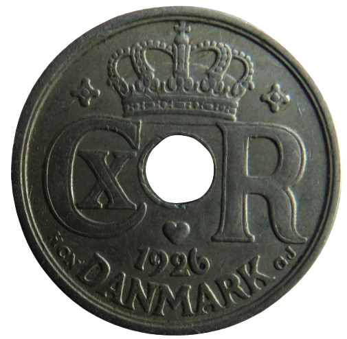 1926 Denmark 10 Ore Coin