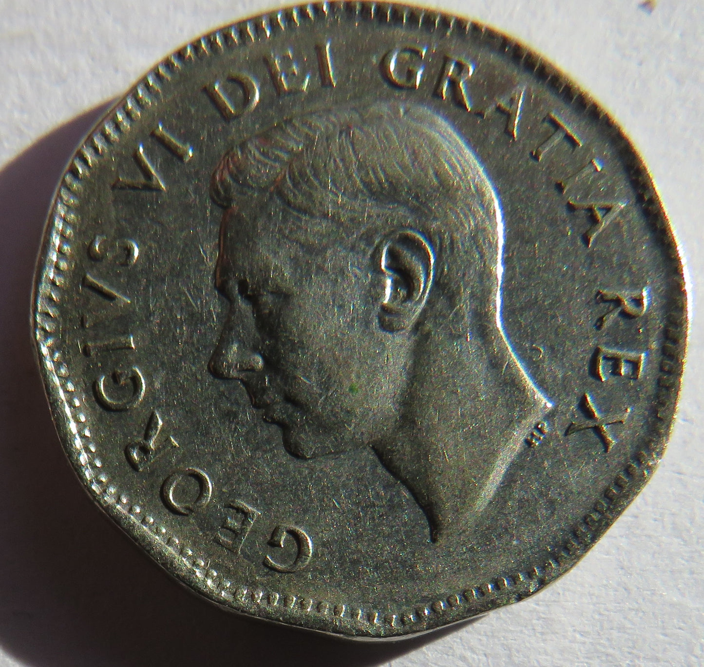 1949 King George VI Canada 5 Cents Coin