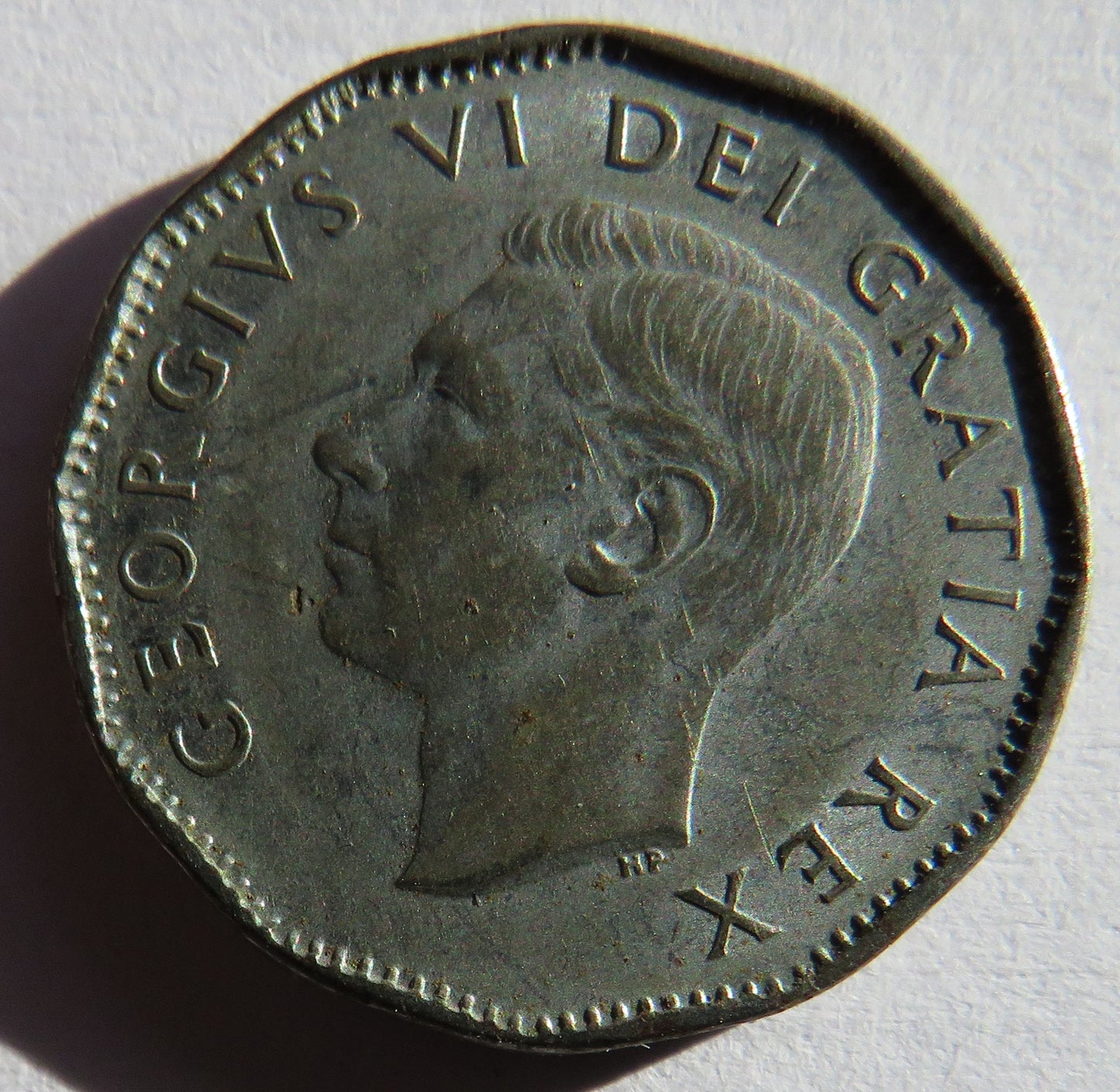 1952 King George VI Canada 5 Cents Coin