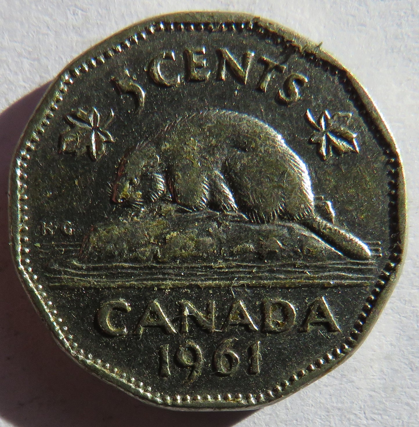 1961 Queen Elizabeth II Canada 5 Cents Coin
