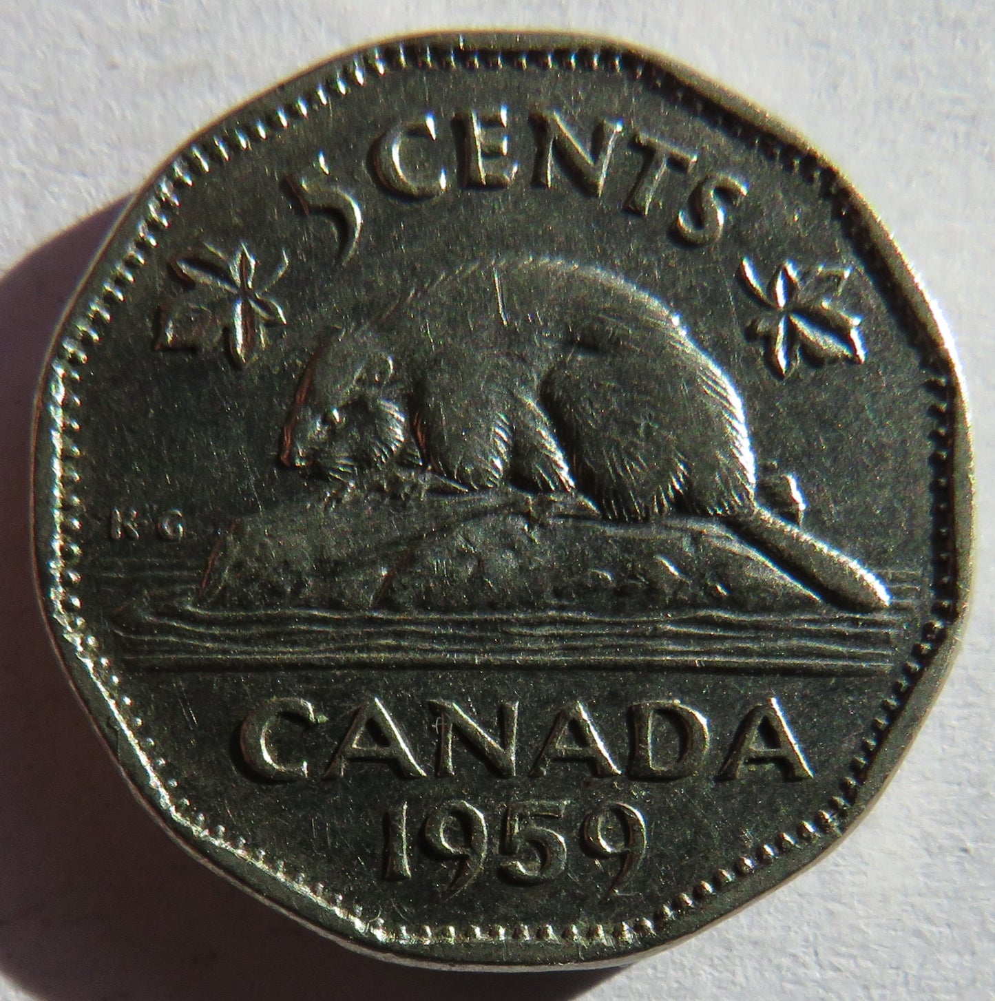 1959 Queen Elizabeth II Canada 5 Cents Coin