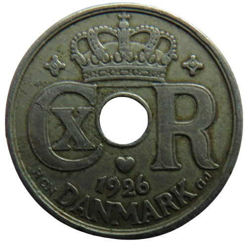 1926 Denmark 10 Ore Coin