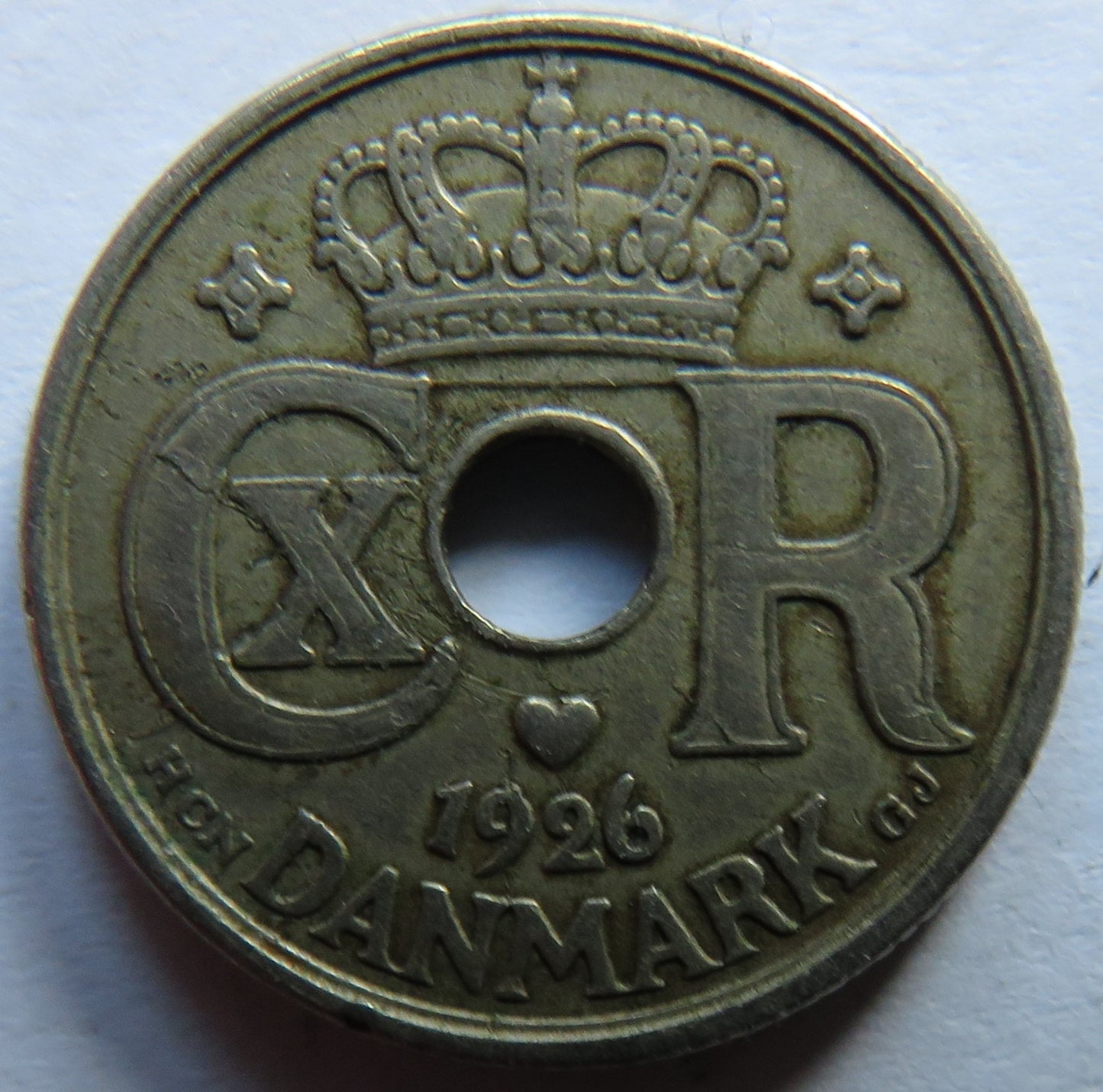 1926 Denmark 10 Ore Coin