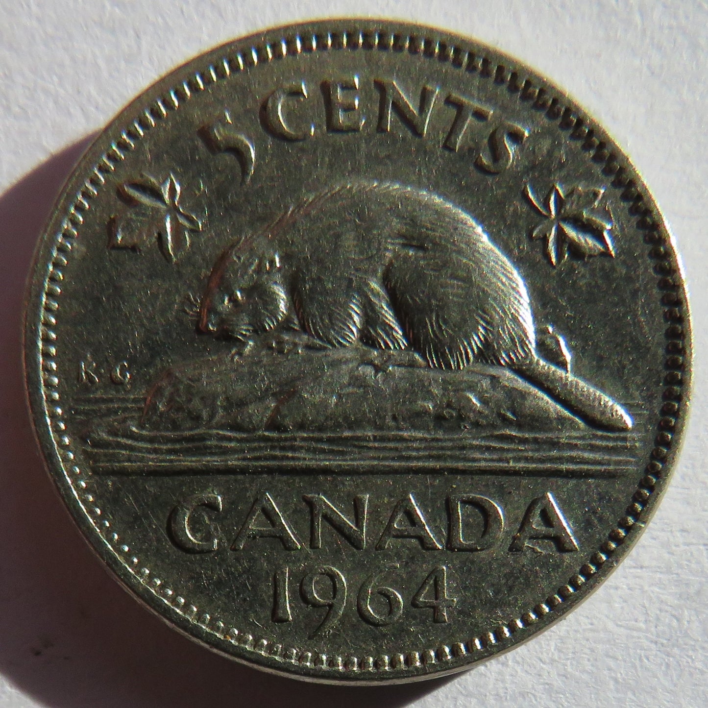 1964 Queen Elizabeth II Canada 5 Cents Coin