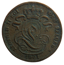 Load image into Gallery viewer, 1901 Belgium One Centime Coin
