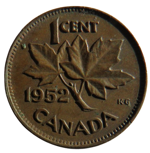 1952 King George VI Canada One Cent Coin