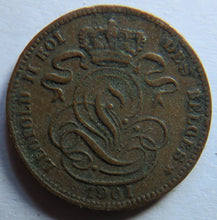 Load image into Gallery viewer, 1901 Belgium One Centime Coin
