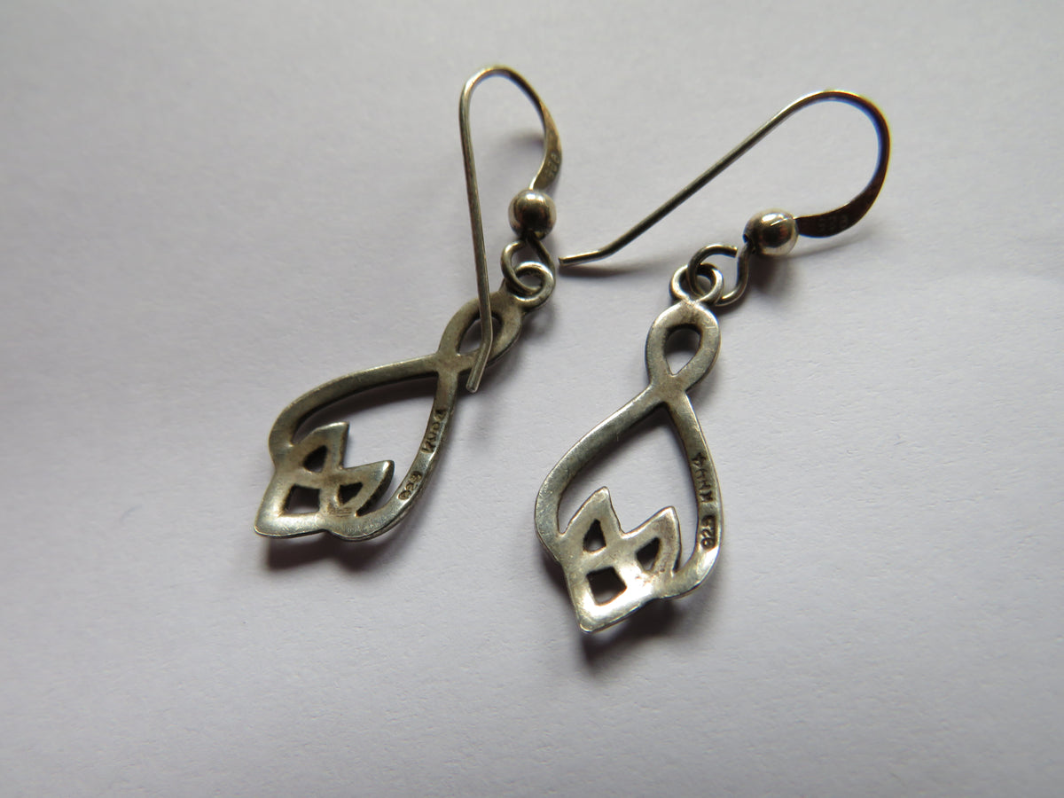 Pair of Ladies Sterling Silver Drop Earrings By Kit Heath