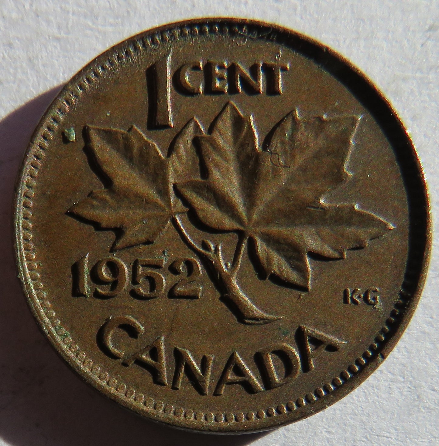 1952 King George VI Canada One Cent Coin