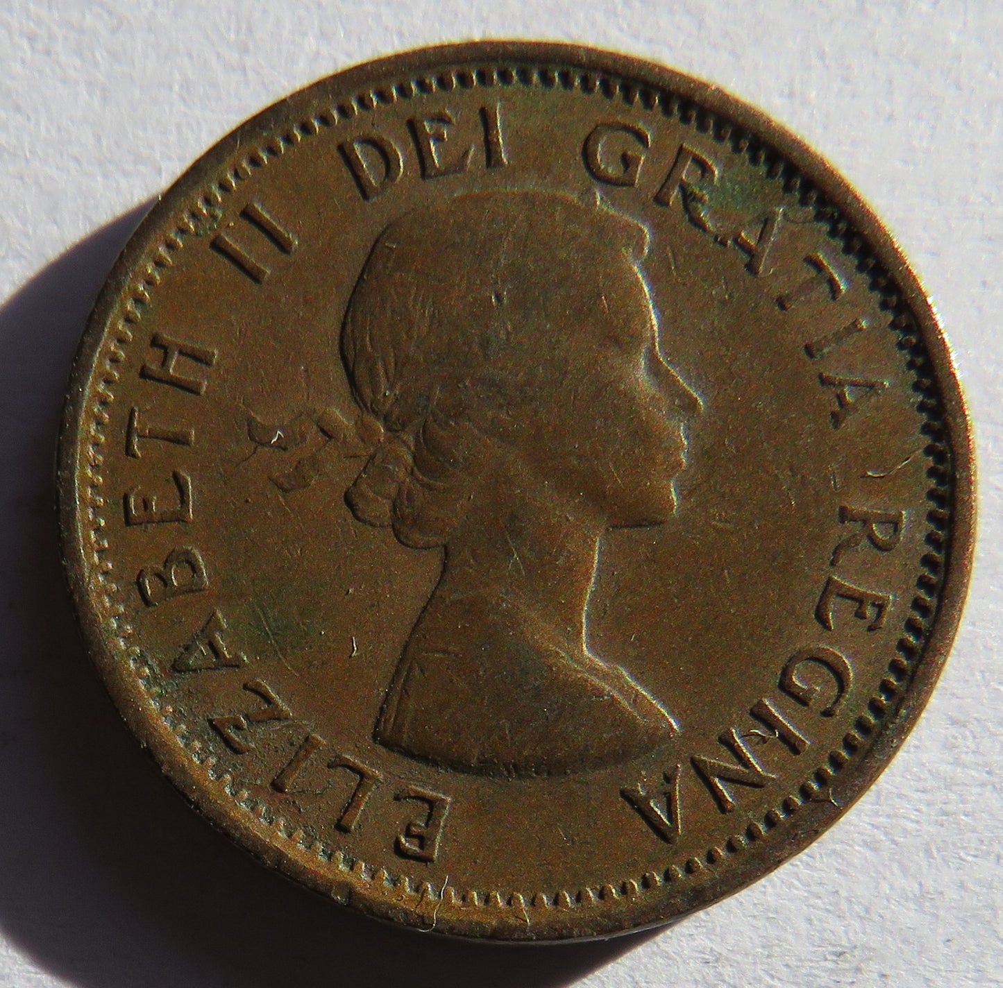 1961 Queen Elizabeth II Canada One Cent Coin