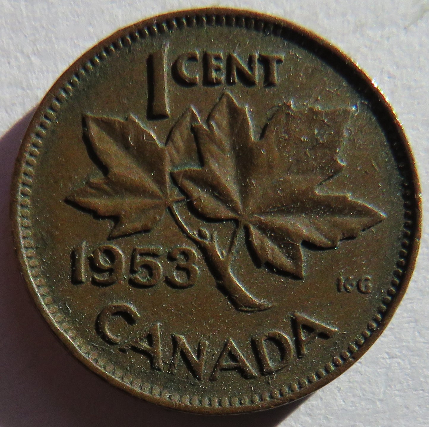 1953 Queen Elizabeth II Canada One Cent Coin