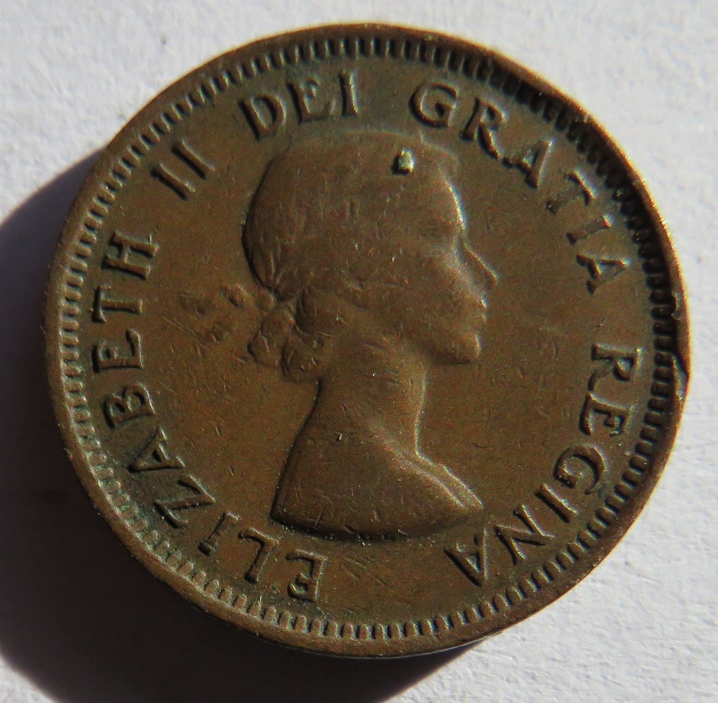 1953 Queen Elizabeth II Canada One Cent Coin