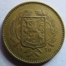 Load image into Gallery viewer, 1930 Finland 10 Markkaa Coin
