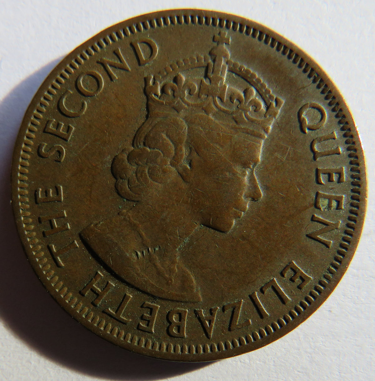 1955 Queen Elizabeth II Cyprus 5 Mils Coin image 3