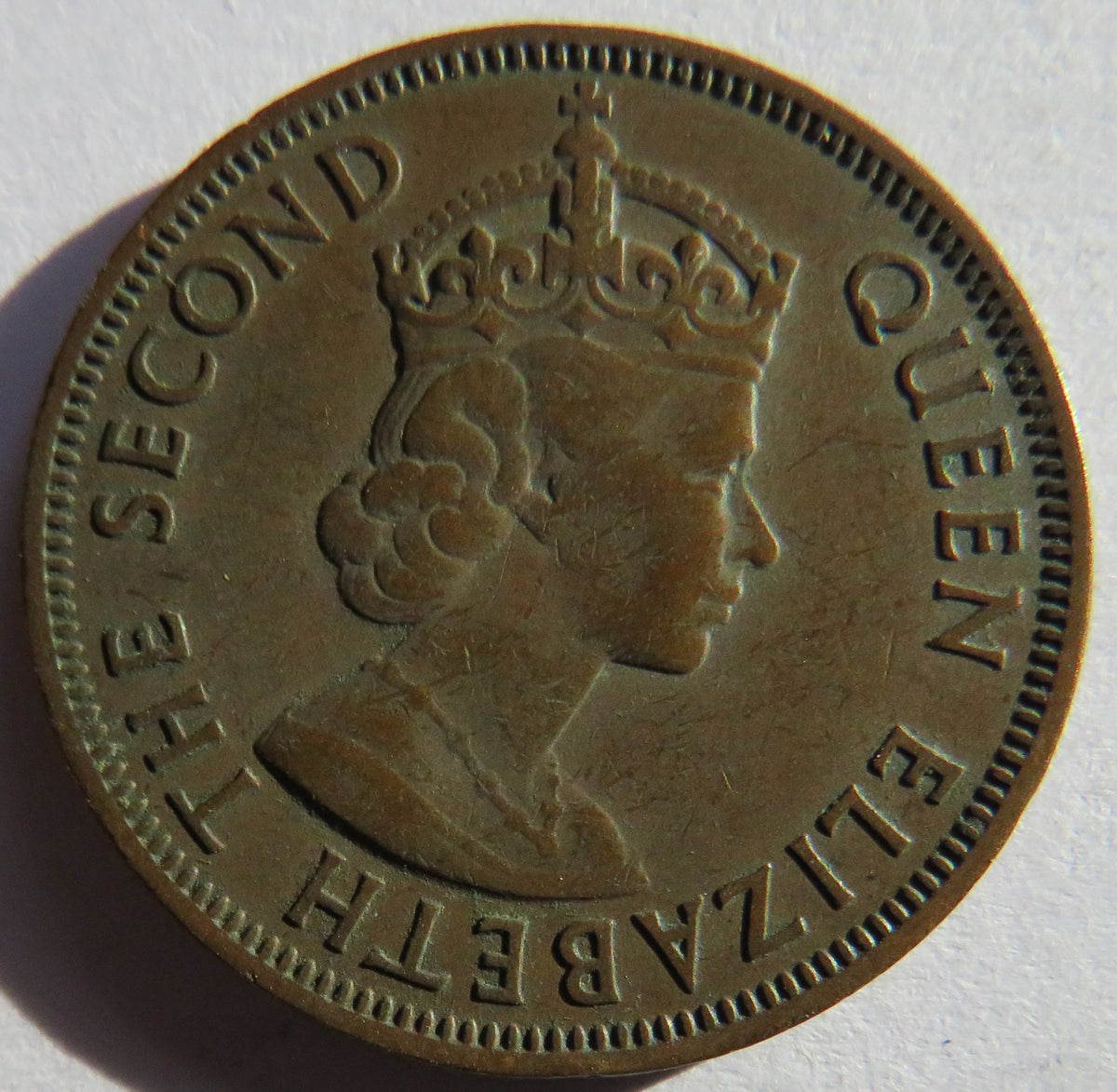 1955 Queen Elizabeth II Cyprus 5 Mils Coin image 3