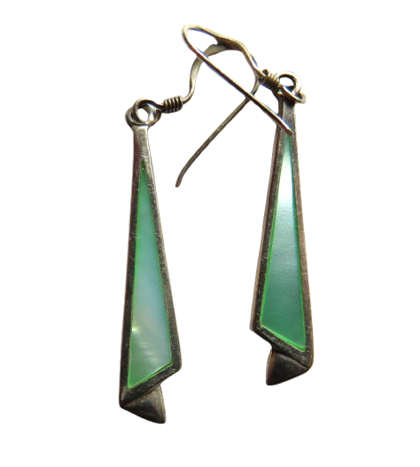 Pair of Ladies Sterling & Mother of Pearl Drop Earrings