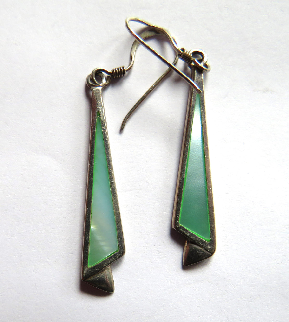 Pair of Ladies Sterling & Mother of Pearl Drop Earrings