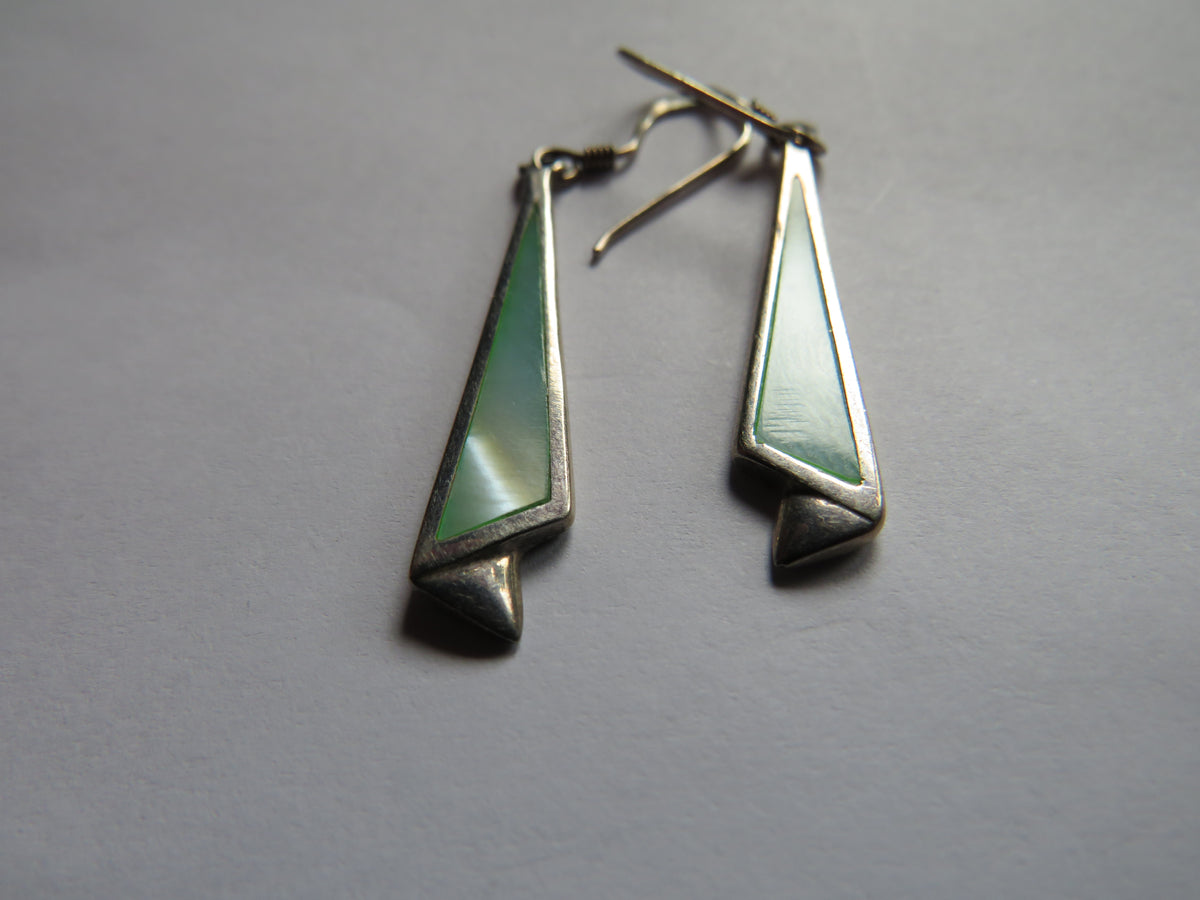 Pair of Ladies Sterling & Mother of Pearl Drop Earrings