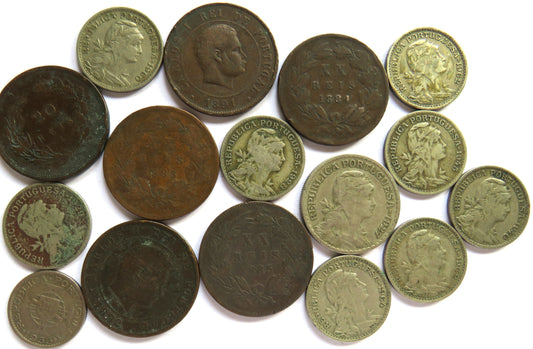 A Small Collection of Old Coins From Portugal