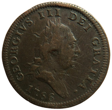 Load image into Gallery viewer, 1786 King George III Isle of Man One Penny Coin
