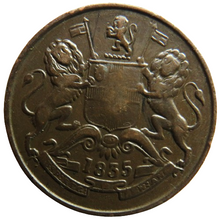 Load image into Gallery viewer, 1835 East India Company 1/2 Half Anna Coin
