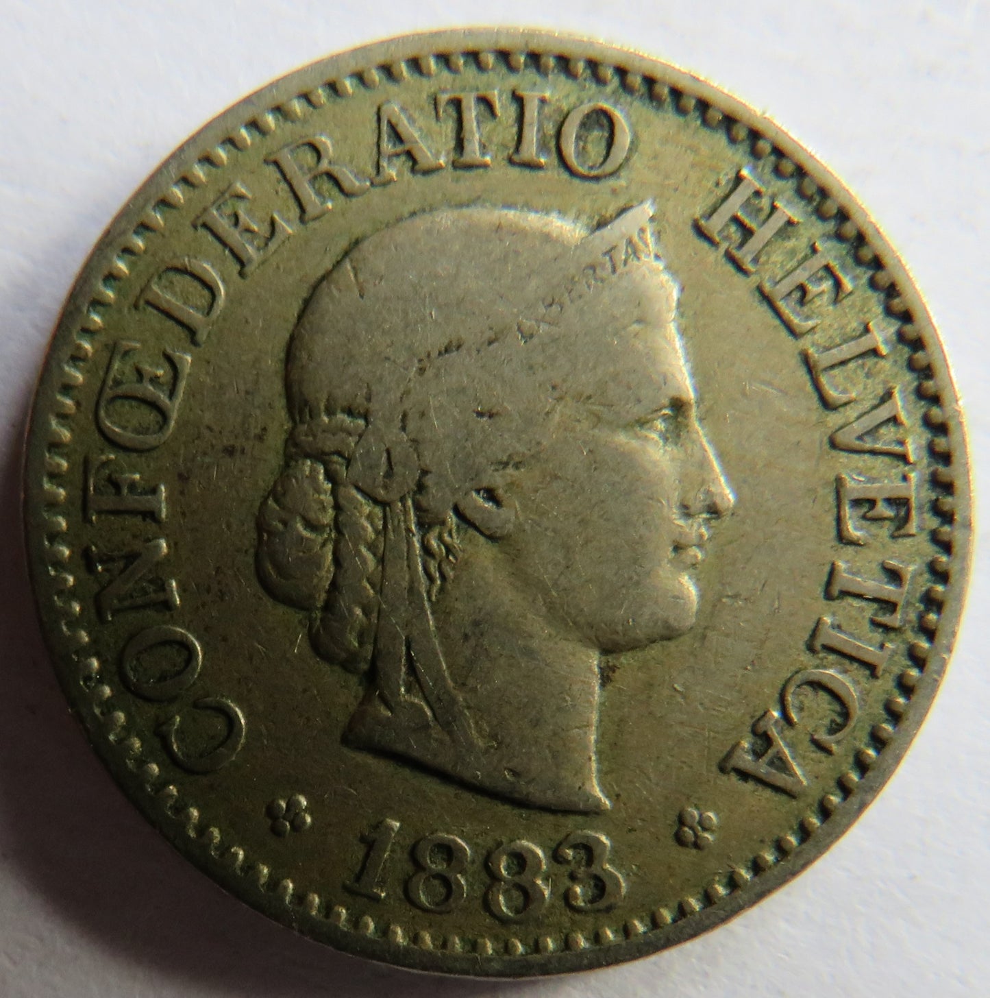 1883 Switzerland 10 Rappen Coin