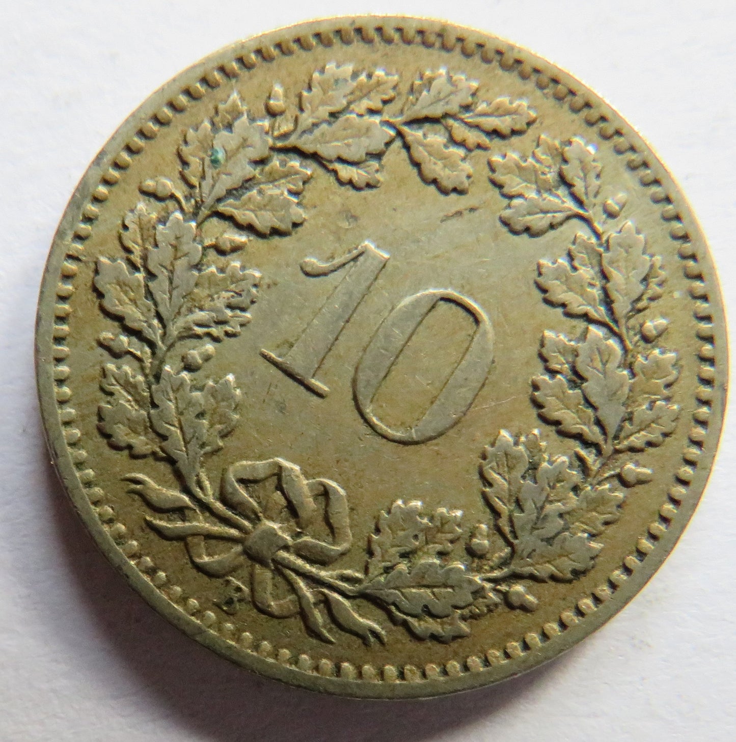 1884 Switzerland 10 Rappen Coin