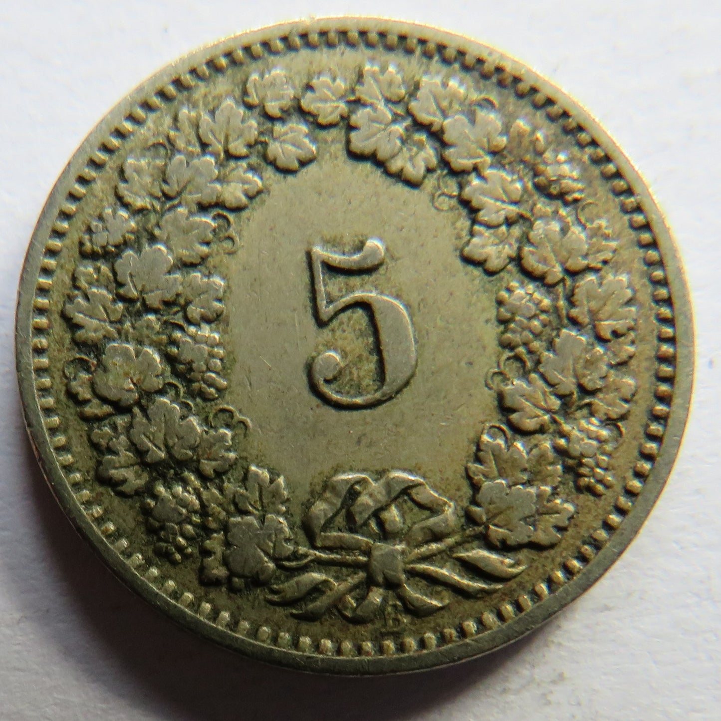 1884 Switzerland 5 Rappen Coin