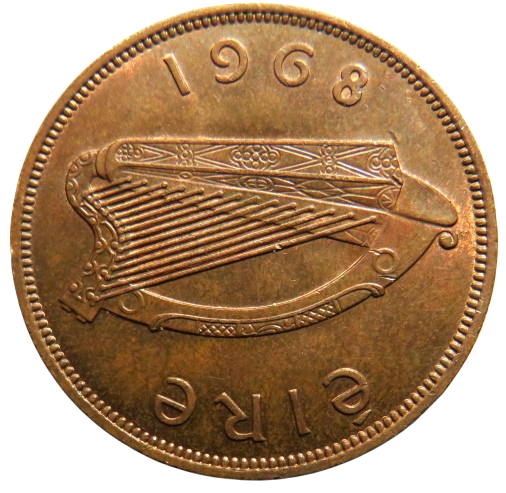 1968 Eire Ireland One Penny Coin