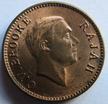 Load image into Gallery viewer, 1933-H Sarawak 1/2 Half Cent Coin In High Grade
