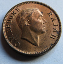 Load image into Gallery viewer, 1933-H Sarawak 1/2 Half Cent Coin In High Grade
