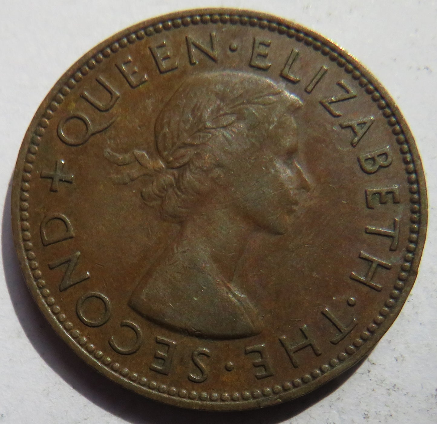 1954 Queen Elizabeth II New Zealand One Penny Coin