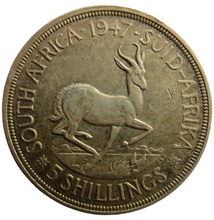 Load image into Gallery viewer, 1947 King George VI South Africa Silver 5 Shillings Coin
