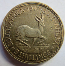 Load image into Gallery viewer, 1947 King George VI South Africa Silver 5 Shillings Coin
