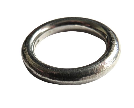 Unusual Thick Sterling Silver Ring By "OPM" UK Size M & 1/2