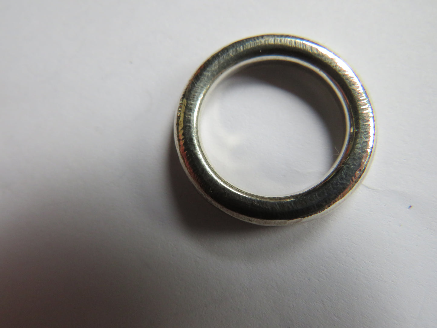 Unusual Thick Sterling Silver Ring By "OPM" UK Size M & 1/2