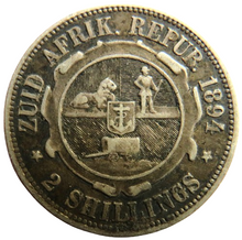 Load image into Gallery viewer, 1894 South Africa Silver 2 Shillings Coin
