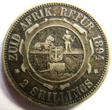 Load image into Gallery viewer, 1894 South Africa Silver 2 Shillings Coin
