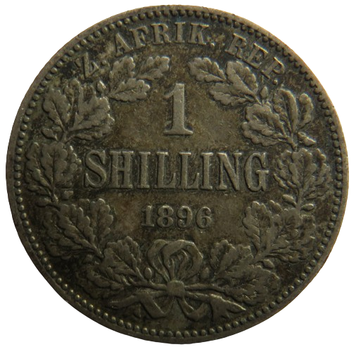 1896 South Africa Silver Shilling Coin