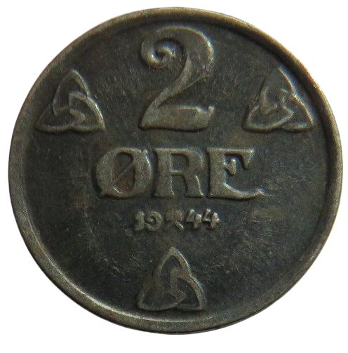 1944 Norway 2 Ore Coin