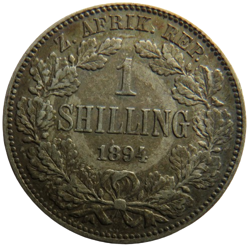 1894 South Africa Silver Shilling Coin