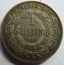 Load image into Gallery viewer, 1894 South Africa Silver Shilling Coin
